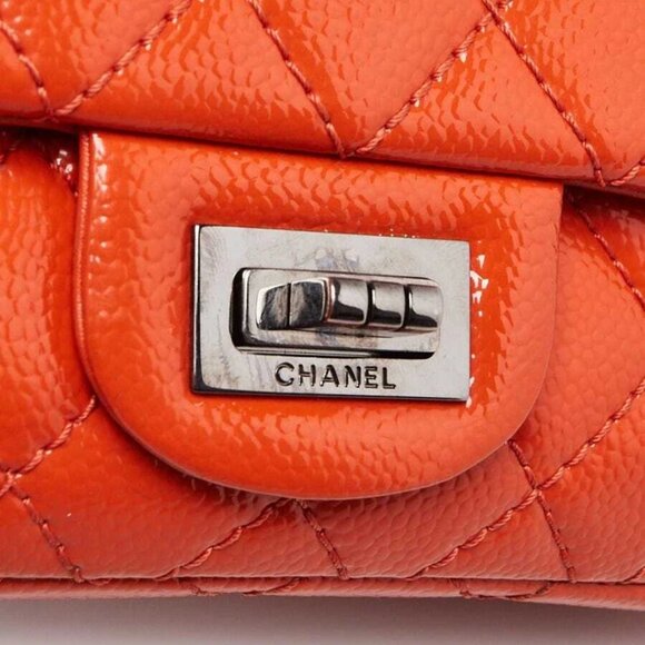 Chanel Orange 2.55 Reissue Quilted Patent Caviar Leather 225 Bag - Picture 5 of 11